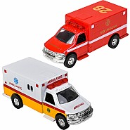 5" Die-cast Pull Back Rescue Ambulance