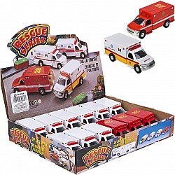 5" Die-cast Pull Back Rescue Ambulance