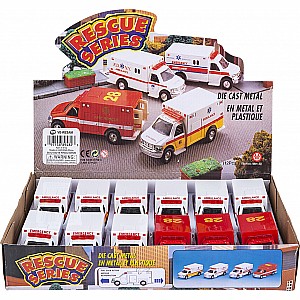 5" Die-cast Pull Back Rescue Ambulance