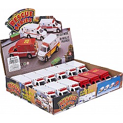 5" Die-cast Pull Back Rescue Ambulance