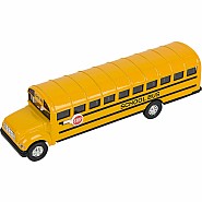 7" Die-cast Pull Back School Bus