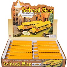 7" Die-cast Pull Back School Bus