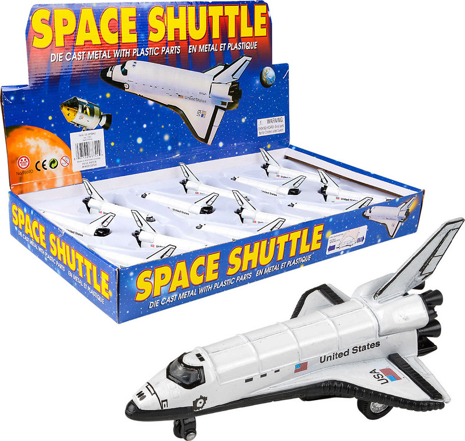 White Aeromax Pull Back Space Shuttle Boxed Die Cast 