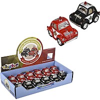 2" Diecast Pull Back VW Mini Police and Firefighter Cars (assortment - sold individually)