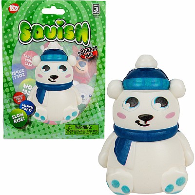 3.5" Squish Holiday Polar Bear
