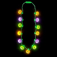 25" Light-up Assorted Color Jack-o-lantern Necklace