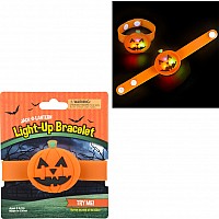 8.5" Light-up Jack-o-lantern Snap Bracelet
