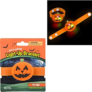 8.5" Light-up Jack-o-lantern Snap Bracelet