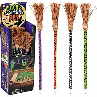 Witch's Broomstick Pen 8.5" (assorted)