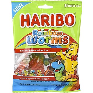 Peg Bag Haribo Rainbow Worms 5Oz