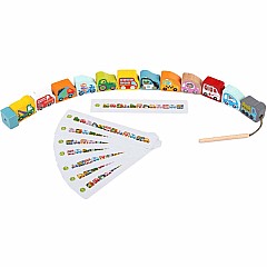 Cubika Wooden Cars Lacing Toy