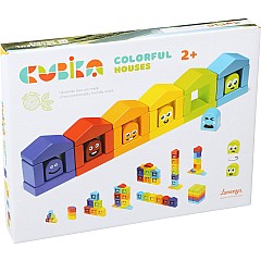 Cubika Colorful Houses Wooden Set