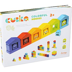 Cubika Colorful Houses Wooden Set