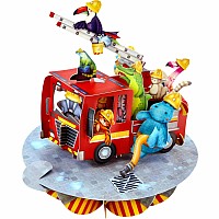 Santoro Pirouette Card: Animal Fire Truck