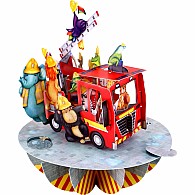 Santoro Pirouette Card: Animal Fire Truck