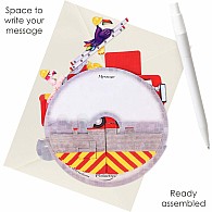 Santoro Pirouette Card: Animal Fire Truck