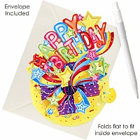 Santoro Pirouette Card: Happy Birthday Shooting Stars