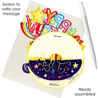 Santoro Pirouette Card: Happy Birthday Shooting Stars