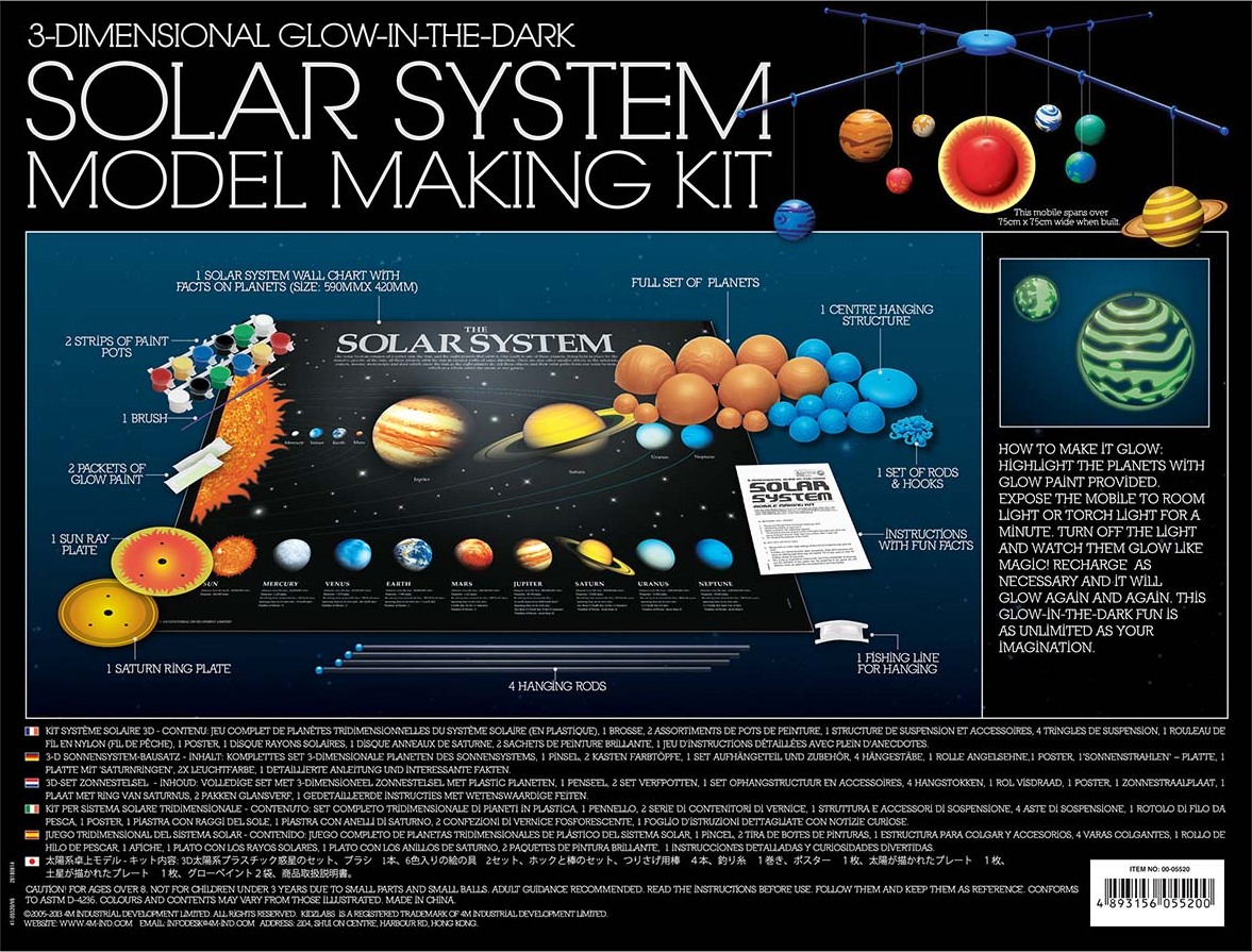 3D Glow Solar System Model Kit - Cheeky Monkey Toys