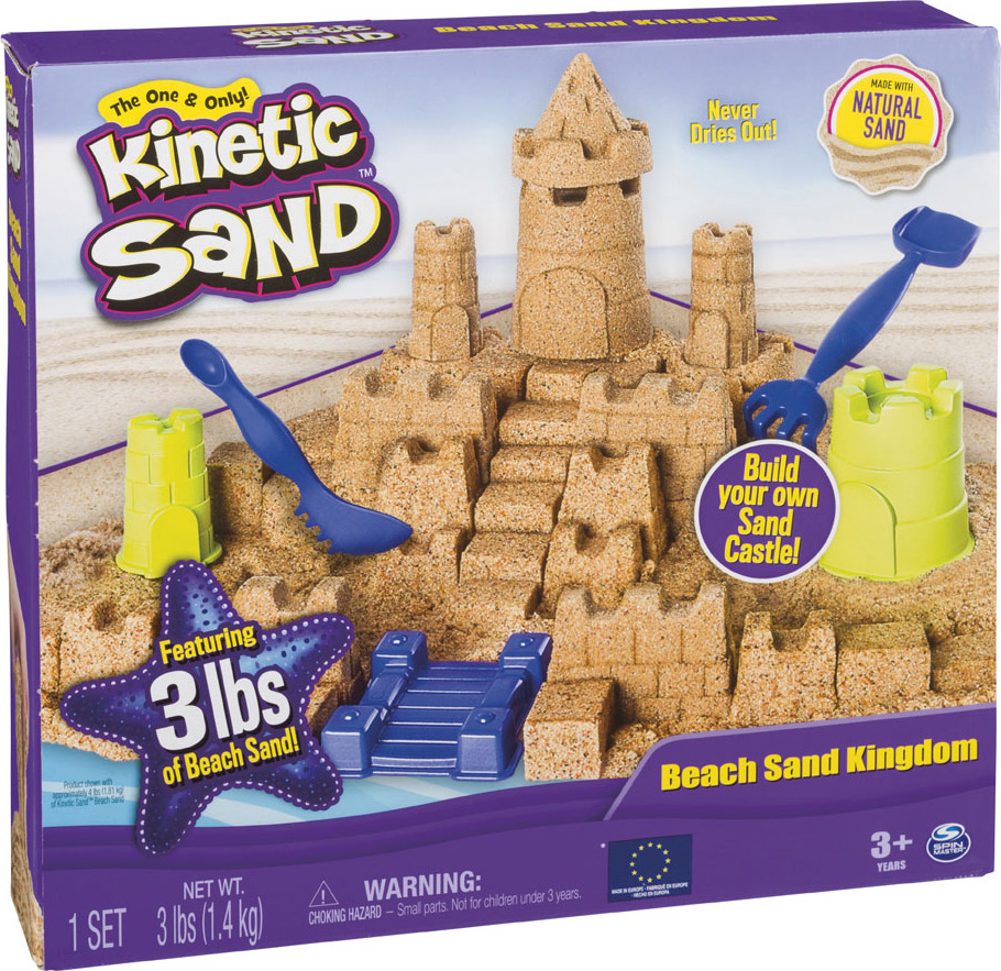 SPIN MASTER Kinetic Sand Beach Day Fun Playset w/ Castle Molds