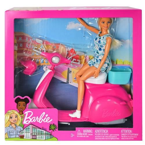 capa conciencia tienda Mattel DP Barbie Doll & Scooter - The Toy Box Hanover