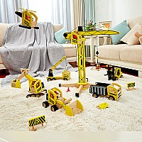 PinToy Excavation Digger - Wooden Construction Vehicle