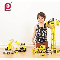 PinToy Excavation Digger - Wooden Construction Vehicle