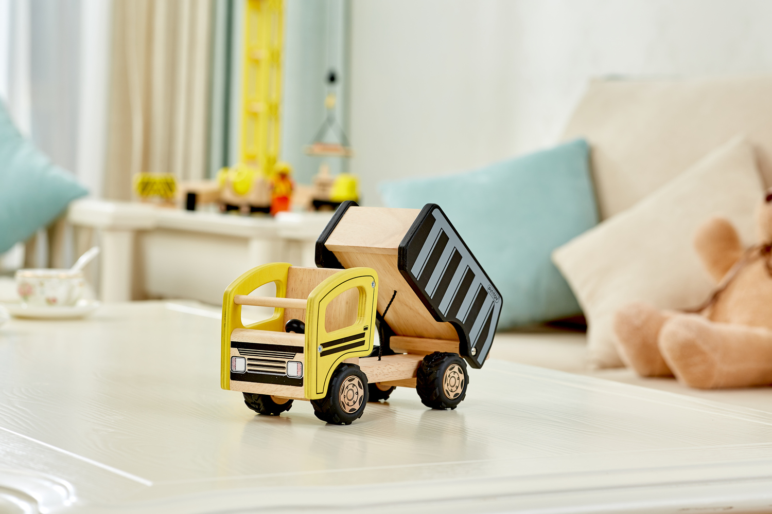 Dumper Truck Wooden Construction Vehicle