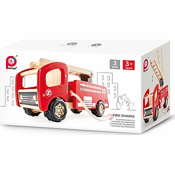 Fire Engine - Wooden City Vehicle (Small Size)