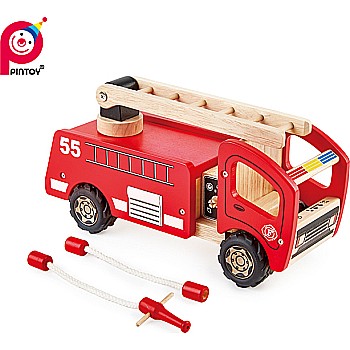 Fire Engine - Wooden City Vehicle (Small Size)