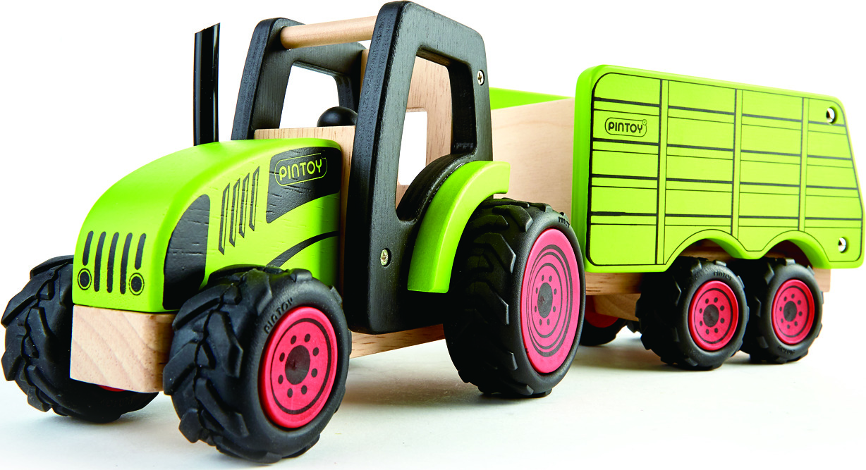 Tractor with trailer - Wooden Farm Vehicle