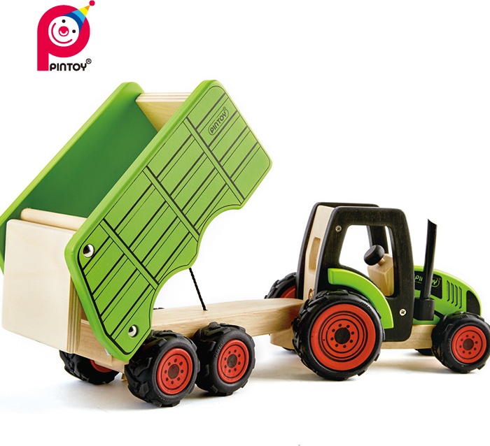 Tractor with trailer - Wooden Farm Vehicle