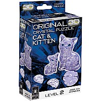 Std. Crystal Puzzle-Cat & Kitten (Clear)