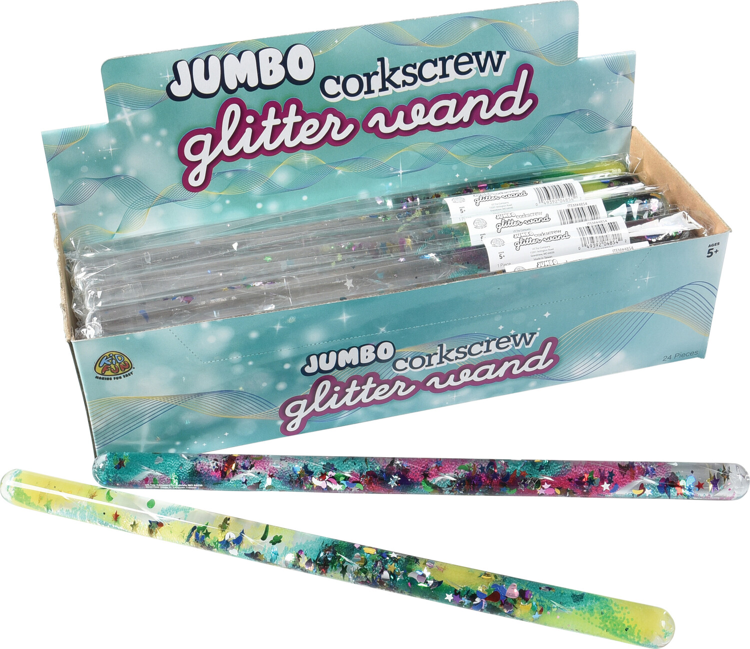 Jumbo Corkscrew Glitter Wand