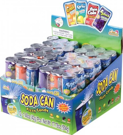 Six Pack Soda Can Fizzy Candy - Sold Individually