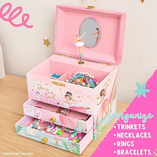 Ballerina Musical Jewelry Box 2-Drawers