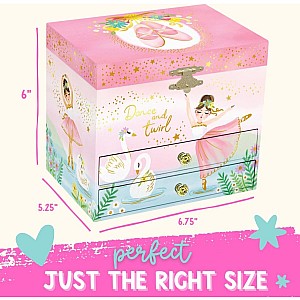 Ballerina Musical Jewelry Box 2-Drawers