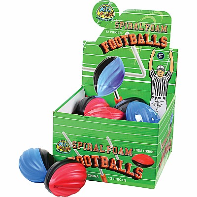 Mini Spiral Foam Footballs (sold single)