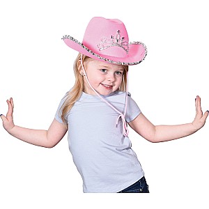 Pink Cowboy Hat with Tiara