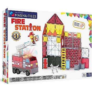 Magna-Tiles Fire Station, 55 Piece Set