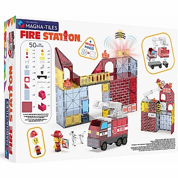 Magna-Tiles Fire Station, 55 Piece Set