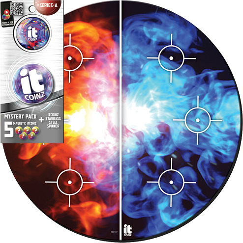 Fire Game Board Set and Mystery 5-pack - ItCoinz Magnetic Battle Coinz