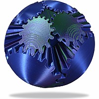 Gear Ball Fidget Toy (Blue & Green)