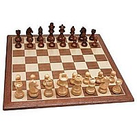 15" Walnut Chess Set With Rounded Corners