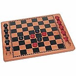 WE Games Solid Wood Checkers