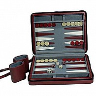 Burgundy Travel Magnetic Backgammon