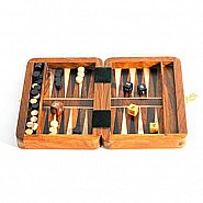 Wood Travel Backgammon Set 6"