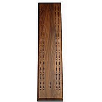 Solid Walnut Wood 2 Track Competition Cribbage Board