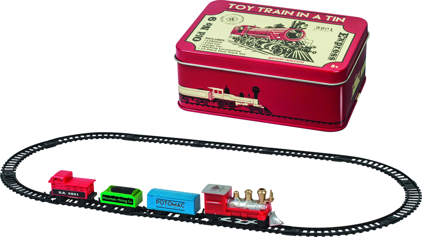 Toy Train in a Tin Express Works Battery Operated 12 PC Track Locomotive for sale online 