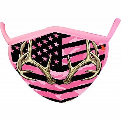 Camo Pink Wild Smiles Adults Face Mask